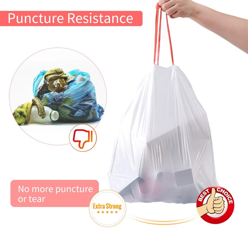 KONE Small Trash Bags, KONE 192 Count 4 Gallon Drawstring Extra Thick Garbage Bags Wastebasket Bin Liners Plastic Trash Bags for Bathroom, Bedroom, Office, Car, Kitchen, Home - Image 5